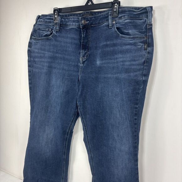 Silver Jeans Women's Plus Size 22 Blue Elyse Slim Boot Denim Jean‎ Pants - Picture 4 of 16